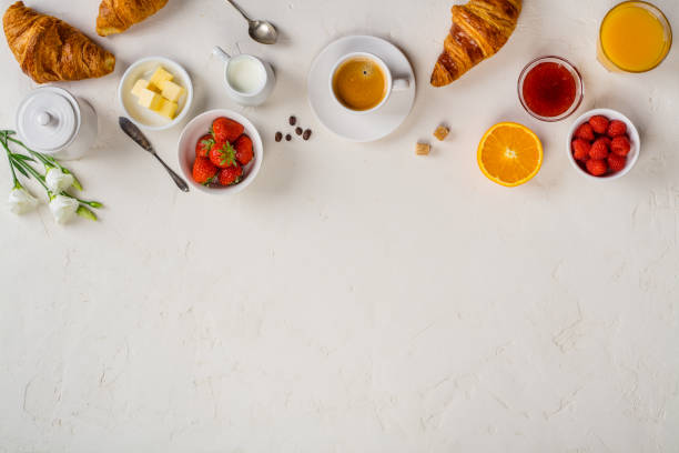 istock Continental breakfast captured from above, flat lay, top view 1134098257