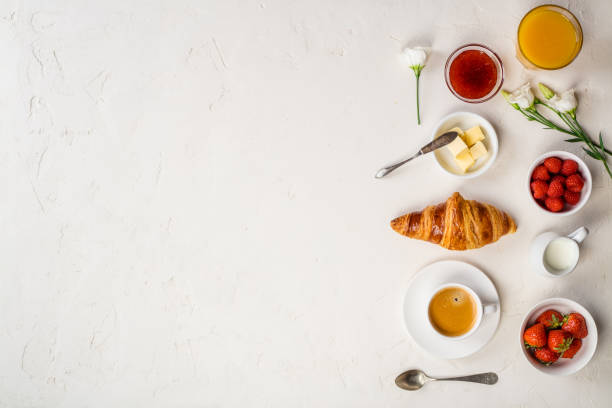 istock Continental breakfast captured from above, flat lay, top view 1134098266