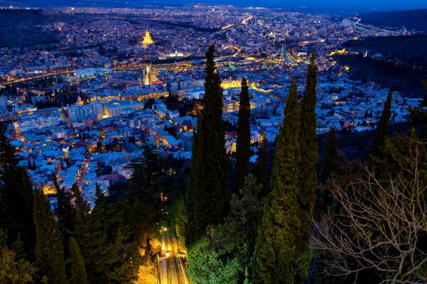 istock Georgia. Tbilisi at the night lights background. 1134098555