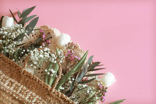 istock spring flower arrangement on a pink background 1134099316