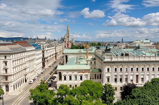 Vienna from above, Parliament, City Hall