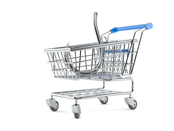 istock Fishing hook inside shopping cart 1134111254