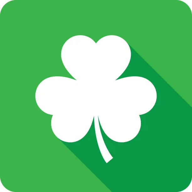 Vector illustration of Three Leaf Clover Icon Silhouette