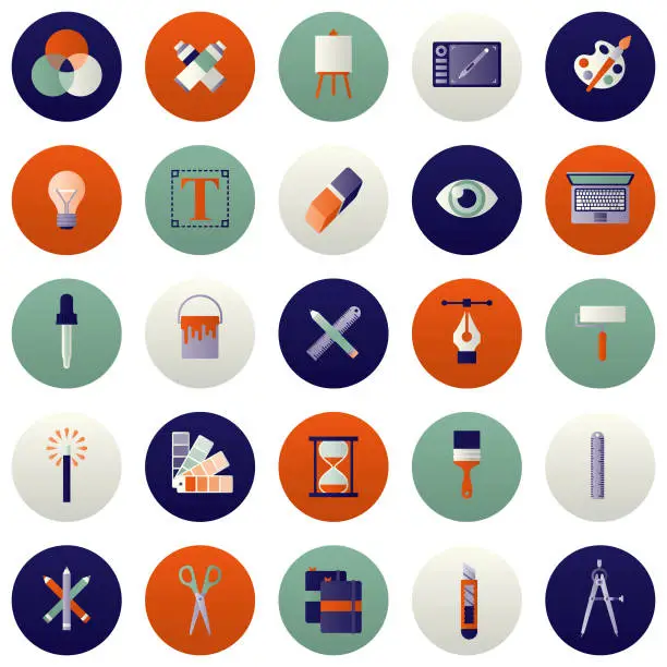 Vector illustration of Graphic Design Icon Set