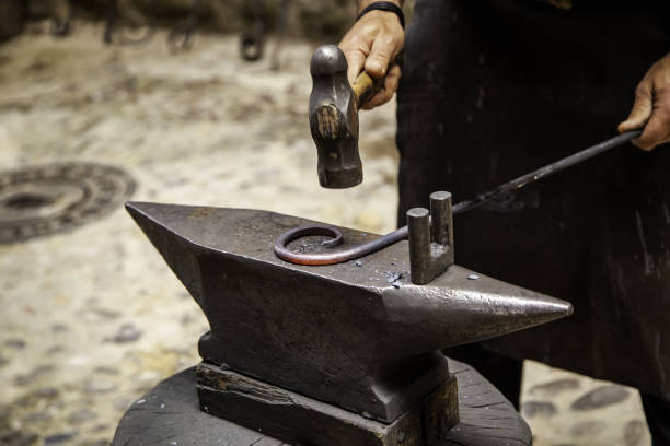 istock Iron incandescent in an old metal forge 1134120966