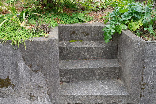 Concrete stairs in the greens