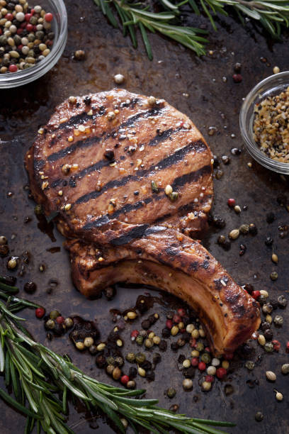 istock Grilled pork chop with spices 1134121323