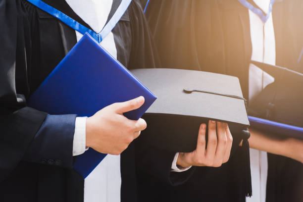 istock Close up Graduate holding a hat. Concept success education in University with copy space. 1134126939