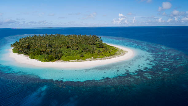 istock Elevated view of island and reef on beautiful day 1134131220