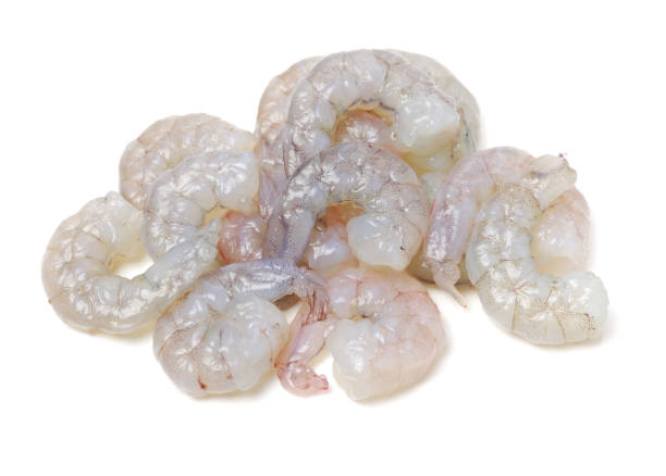 istock Raw Jumbo Shrimp on a White Background 1134150126