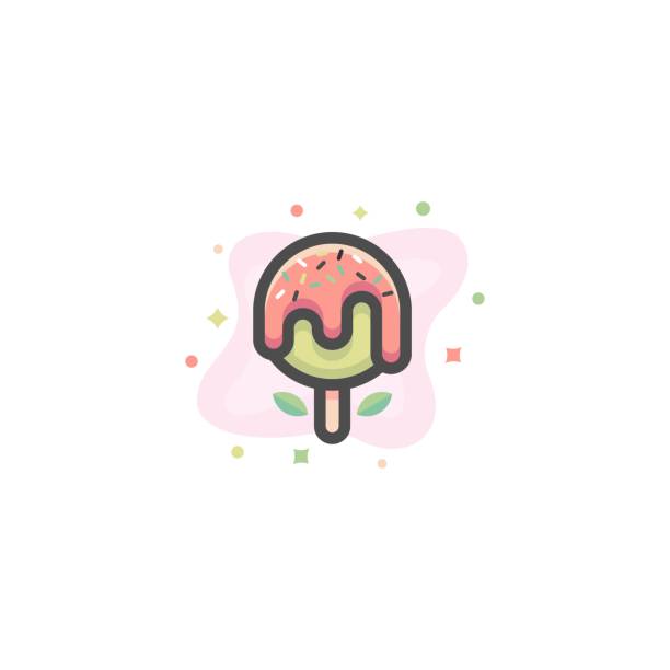 stockillustraties, clipart, cartoons en iconen met candy illustratie vector ontwerpsjabloon - dropped ice cream