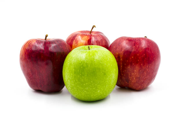 istock Red and Green Apples isolated on white background. 1134157065