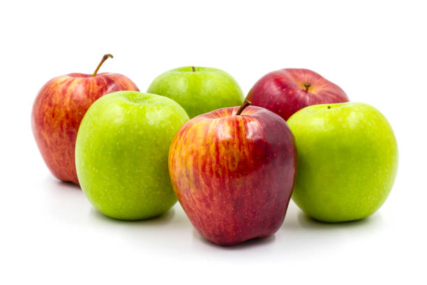 istock Red and Green Apples isolated on white background. 1134157066