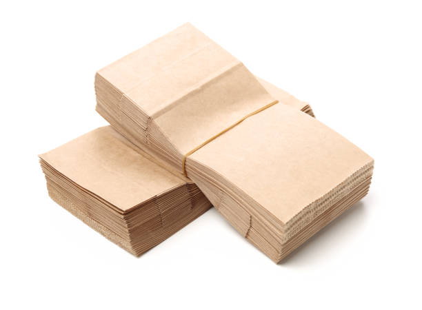 istock Brown paper bag set on white background 1134158015