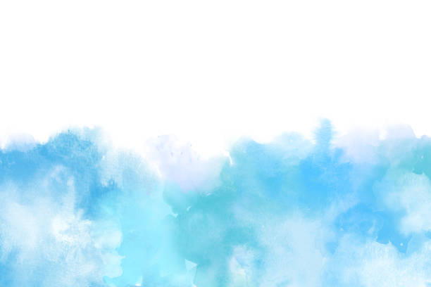 istock Light Blue Artistic Watercolor Backround isolated on white 1134159293