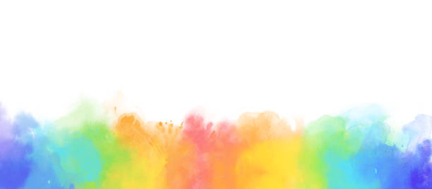 istock Rainbow watercolor border background isolated on white 1134159318