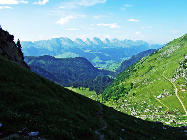 istock Mountain massive Churfirsten, between river valleys Thurtal and Seeztal 1134159880