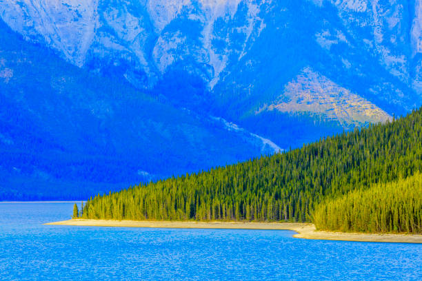 Lake Minnewanka in Banff National Park in the Canadian Rockies