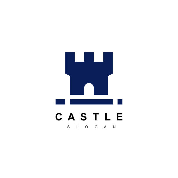 부동산 기호에 대 한 성 디자인 - castle stock illustrations