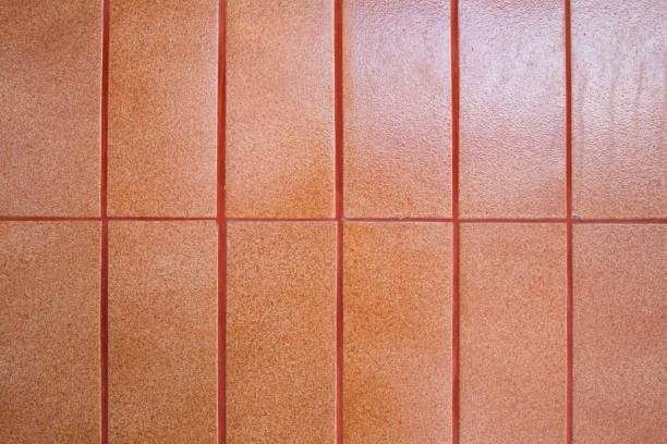 Red Brick floor tile, tile square form. image for background, wallpaper and copy space.