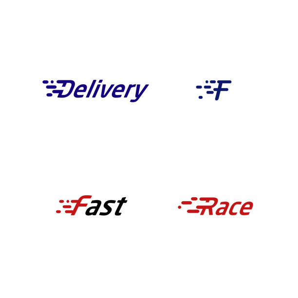 Fast Typography Symbol Fast Delivery Icon logo mail stock illustrations