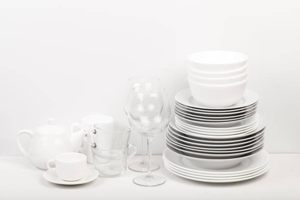 istock Set of white dishes . table wear - Image 1134173889