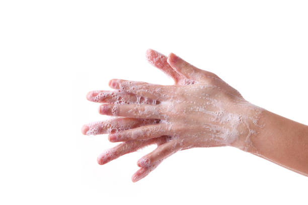 istock Washing hands isolated on a white background 1134181050