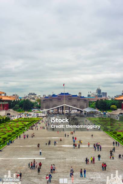 Tourists Walking Travel At The Chiang Kaishek Memorial Hall In Taipei Stock Photo - Download Image Now