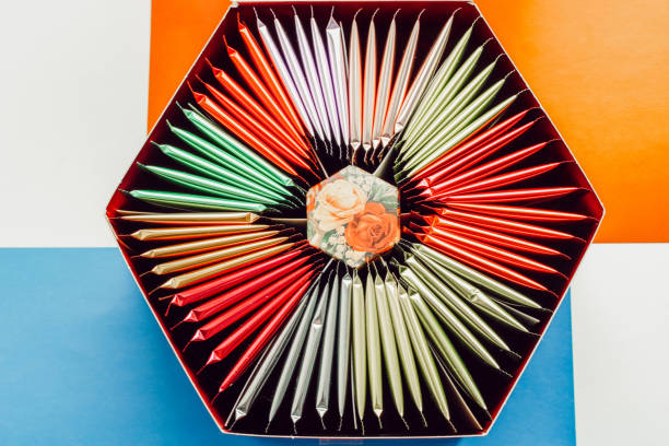 Tea bags, tea Box. Colorful set of colletion tea bags.