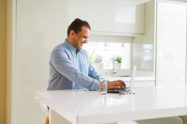 istock Middle age man smiling confident to the camera at home 1134187858