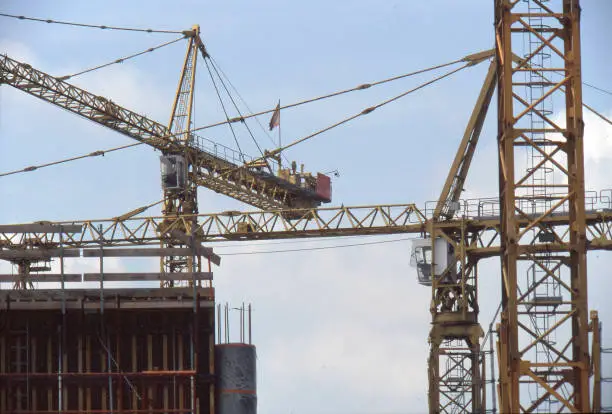 Photo of Set of cranes in the sky