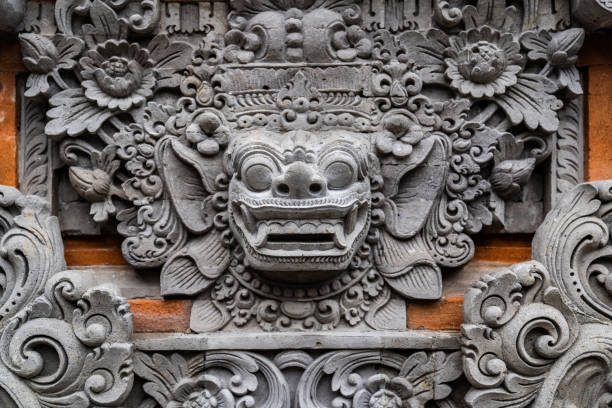 Stone statue of a Balinese deity. Shot taken in Ubud