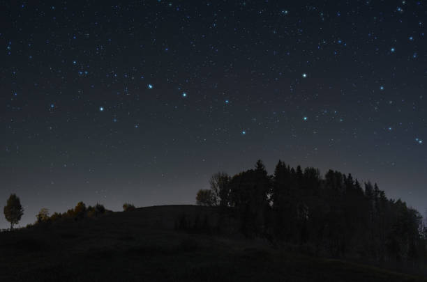 Serene starry night stock photo