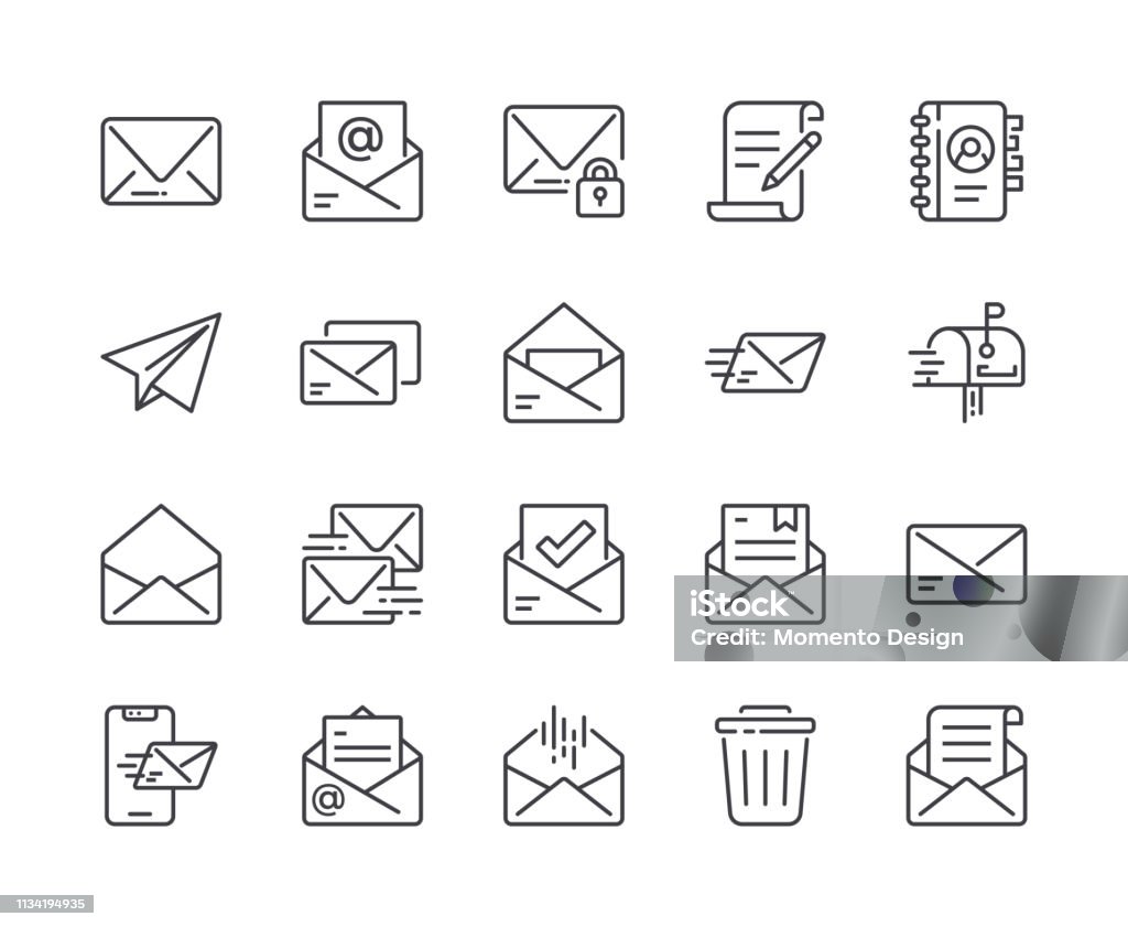 Simple conjunto de icono de línea de correo. Trazo editable - arte vectorial de Ícono libre de derechos