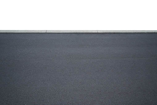 Asphalt road isolated on white background with clipping path.