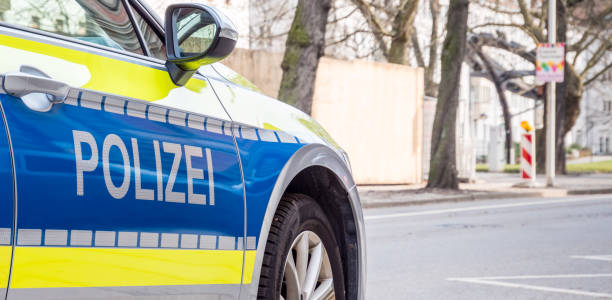 istock Panorama German Police Car 1134195719