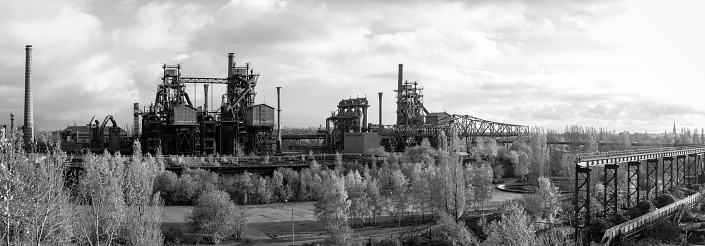 Old factory Landscape park in Duisburg North, Germany