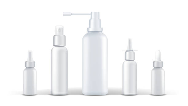 istock Medical Container Vector. Spray Runny Nose. White Plastic Bottle Mockup. Branding Design. Health. White Can. Isolated Realistic Illustration 1134199879