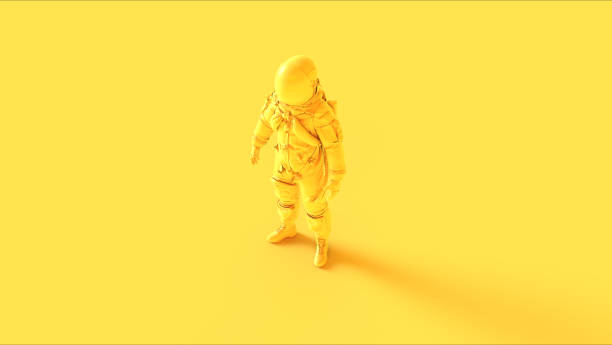 Yellow Spaceman Astronaut Cosmonaut Advanced Crew Escape Suit 3d illustration 3d render