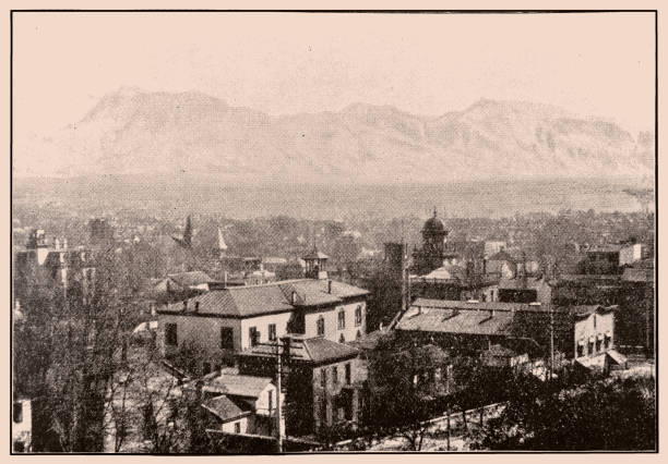 illustration of a Salt Lake City, Utah in 19th century
