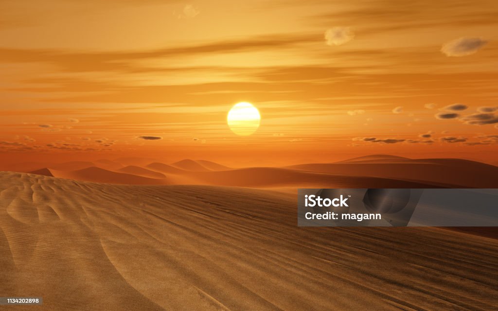 desert sunset An image of a nice desert sunset Desert Area Stock Photo