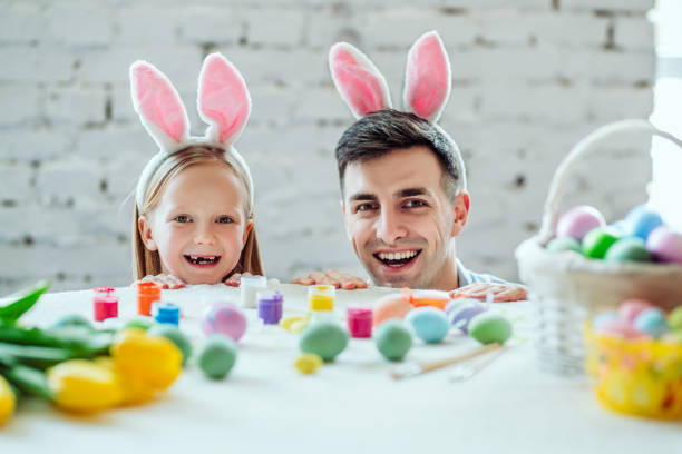 istock I love my dad for having dressed a rabbit costume with me. 1134204497