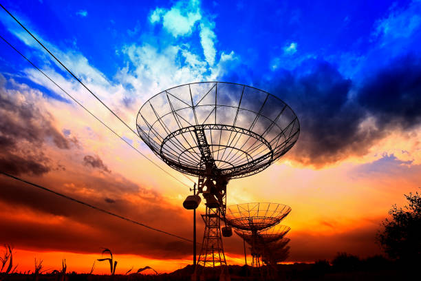 istock The silhouette of a radio telescope observatory 1134219963