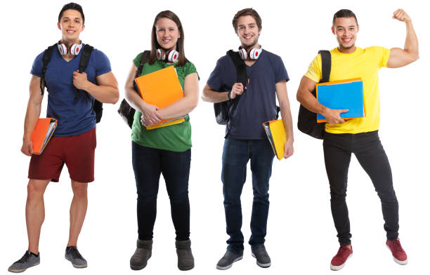 istock Group of students young success successful strong power people isolated on white 1134222085