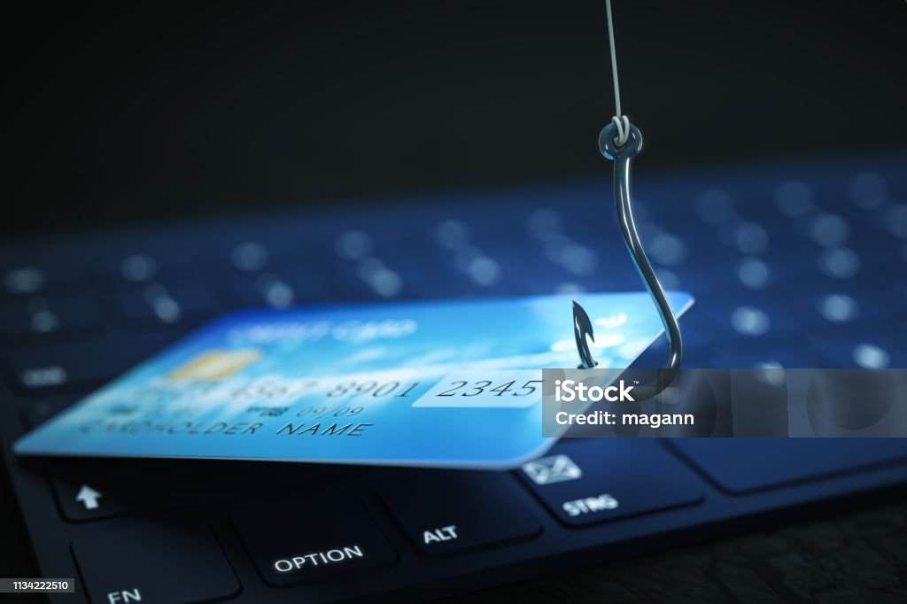 phishing credit card data with keyboard and hook symbol phishing credit card data with keyboard and hook symbol 3d illustration Phishing Stock Photo