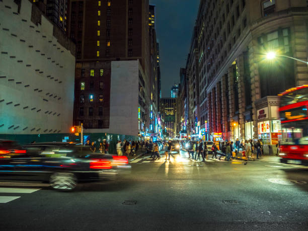 istock Traffic in New York city at night 1134224892