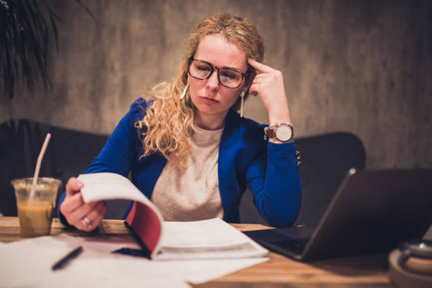 istock Beautiful female working in modern office. 1134225972
