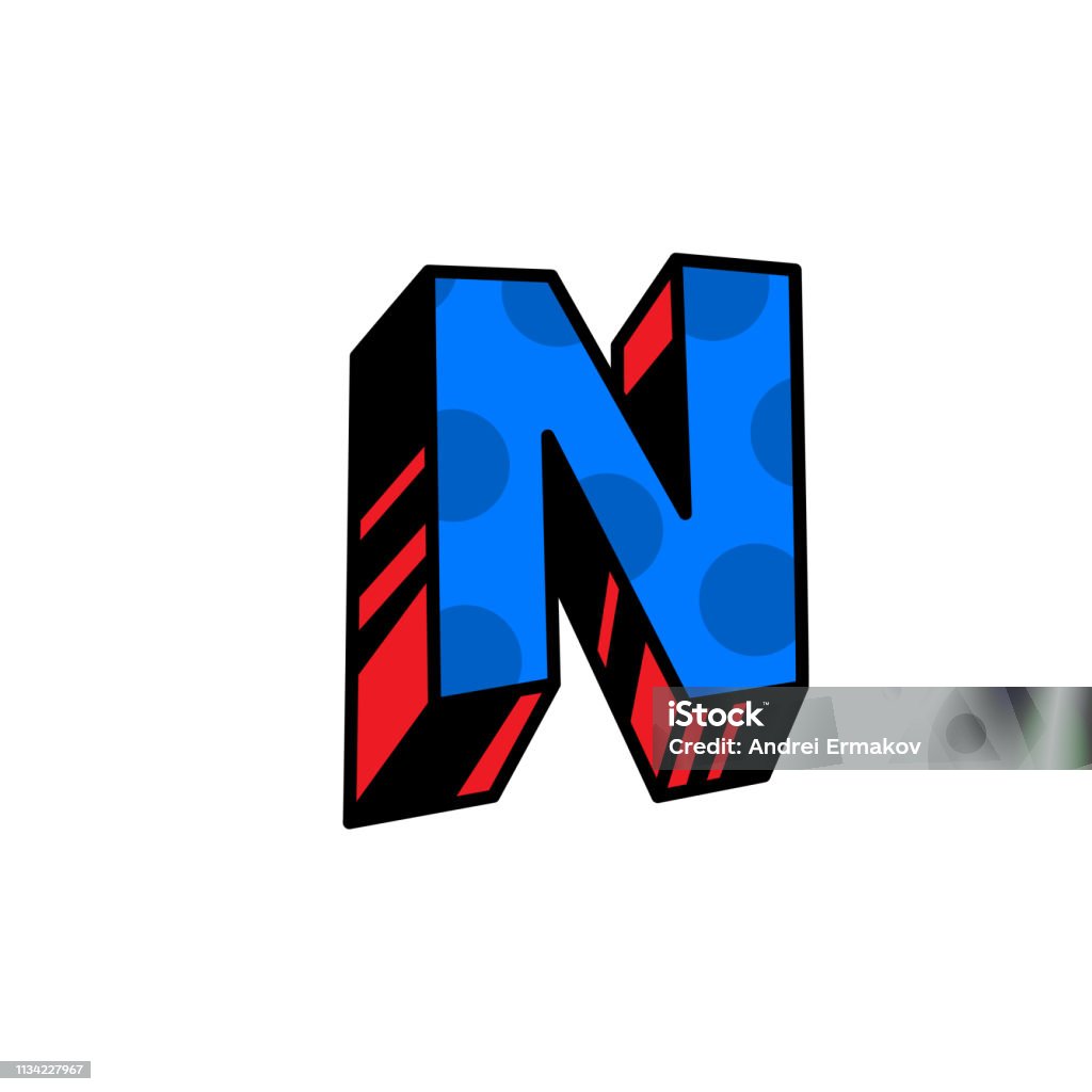 Logo Chữ N Tuyến Tính Biểu Tượng Phác Thảo Dấu Thể Tích 3d Chữ In ...