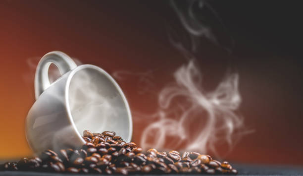 istock Cup of coffee with smoke 1134229836