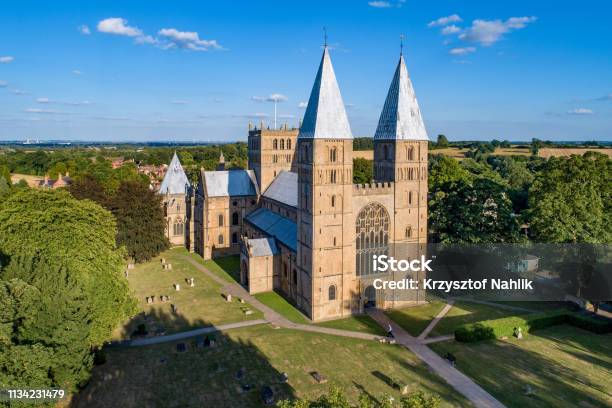 Southwell Mister And Romanesque Cathedral Stock Photo - Download Image Now - Nottingham, Southwell, Minster